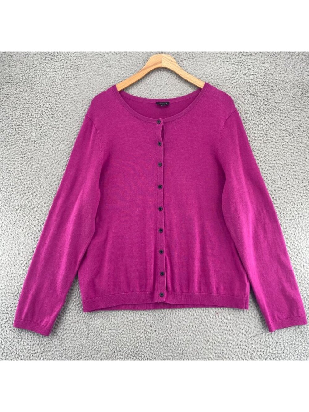 Talbots Sweater Womens Large Purple Cotton Blend Button Up Long Sleeves Stretch